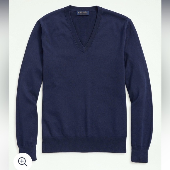 Brooks Brothers XXL Supima Cotton V-Neck Sweater, Men’s XXL Dark Blue - Picture 1 of 8